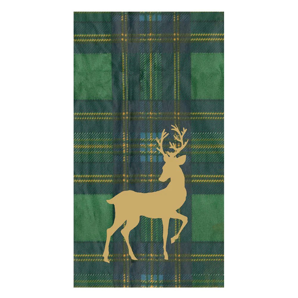 Servilleta Papel Buffet Reindeer Tartan Green - La Compañía Francesa