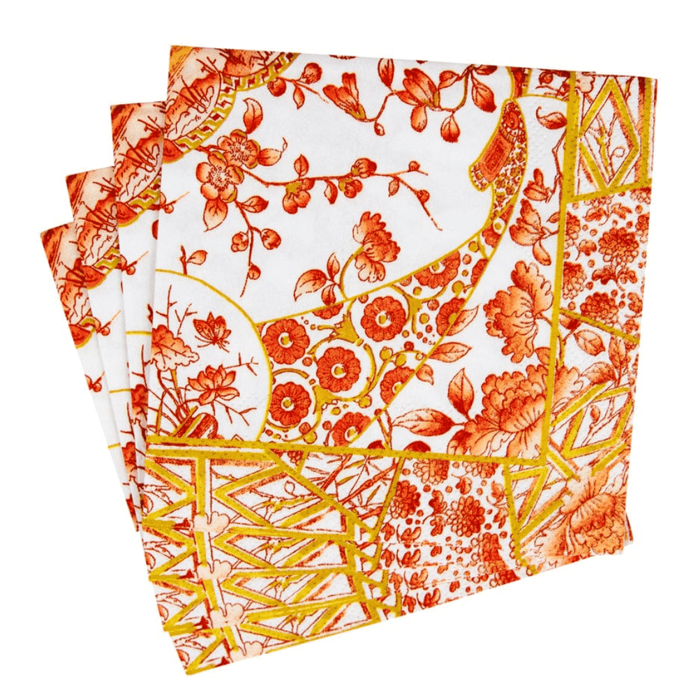 Servilletas Papel Cóctel Coral Gilded - La Compañía Francesa