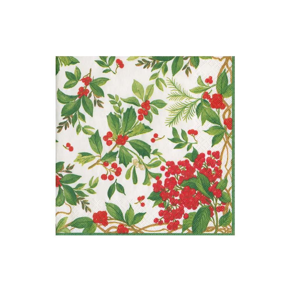 Servilletas Papel Cóctel Holly Chintz White - La Compañía Francesa