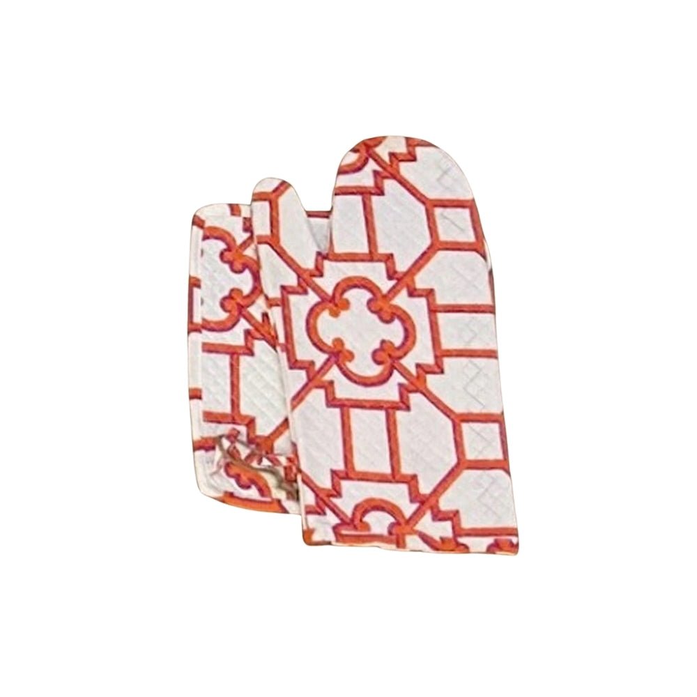 Set Manopla y Agarrador Garden Trellis Naranja - La Compañía Francesa