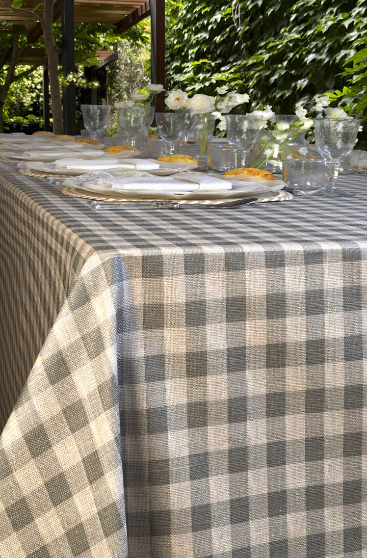 Mantel Resinado Vichy Gris