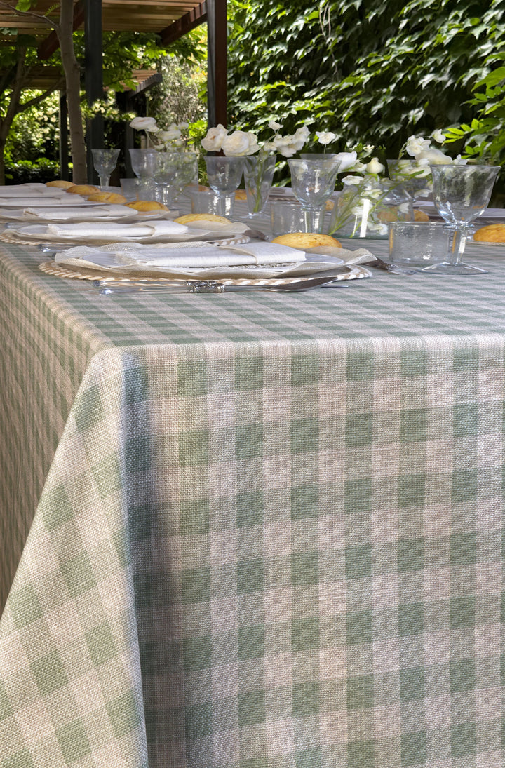 Mantel Resinado Vichy Light Green