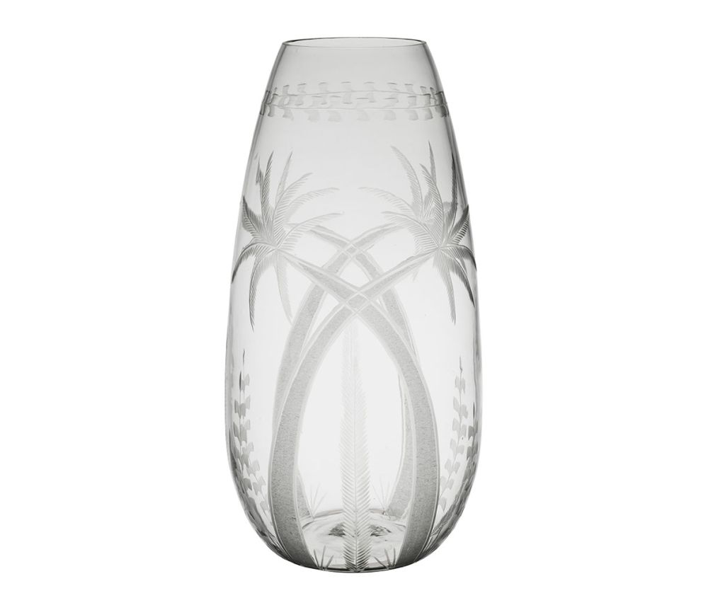 Vase en verre transparent Palmier haut