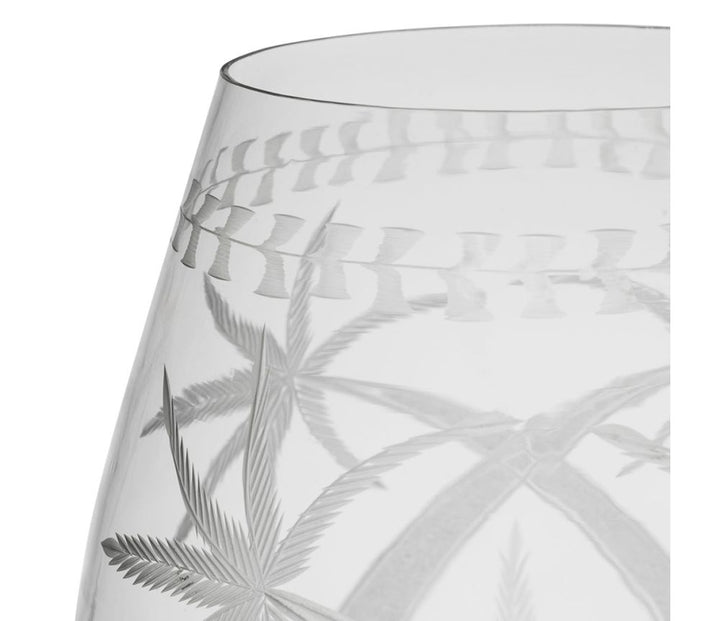 Low Palmier Clear Glass Vase