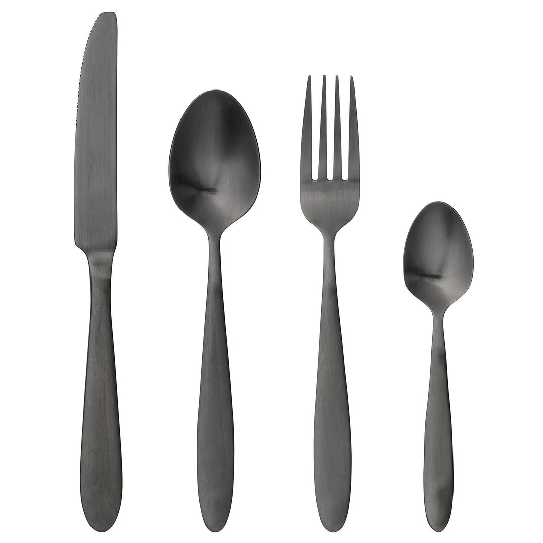 Cubertería de Acero Larivier Color Gris Oscuro. Set/4 - Laciafrancesa