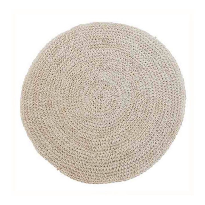 Set de 6 sous-assiettes en crochet couleur ivoire
