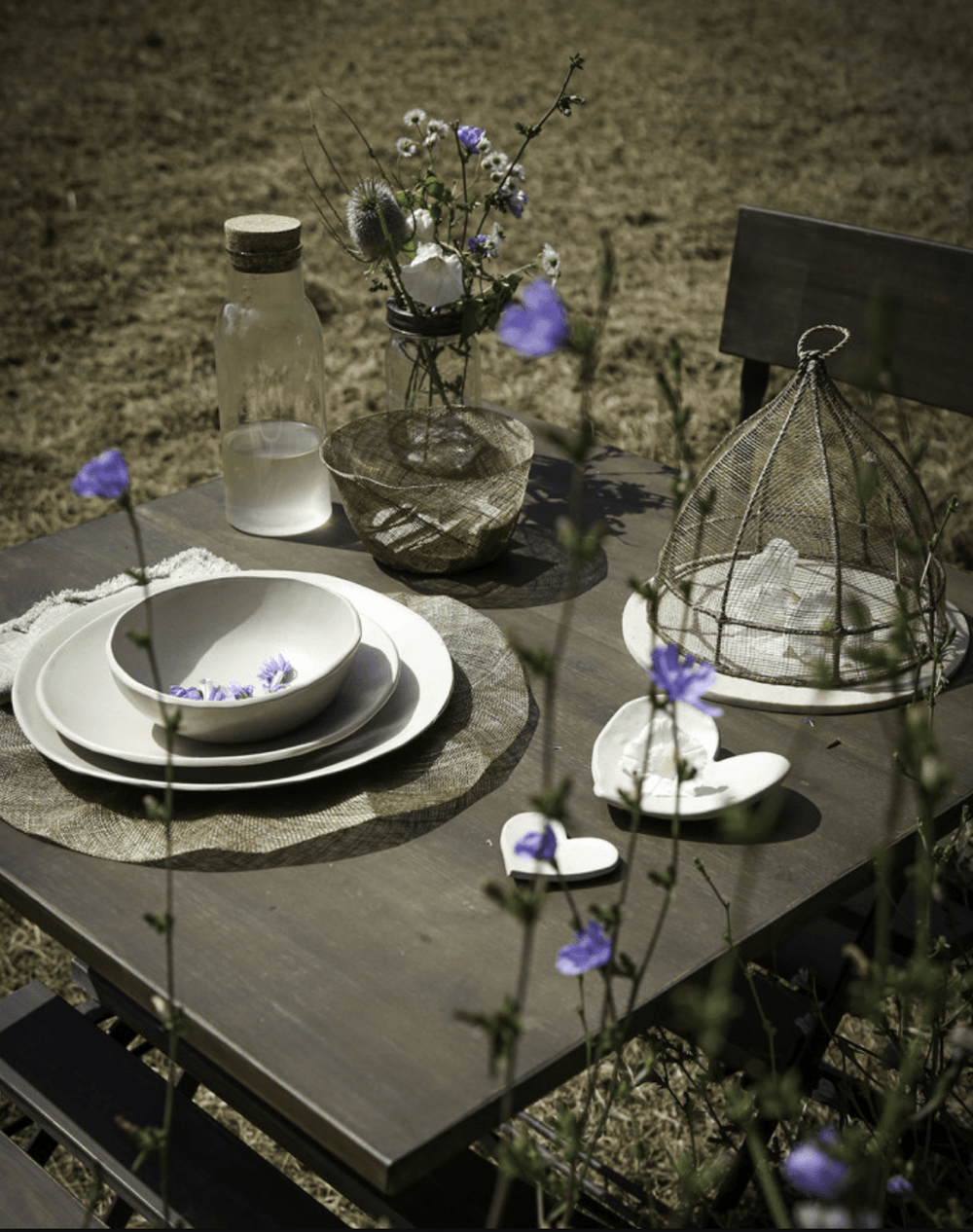 Bajoplato Rafia Verde Grisáceo Set/4 - La Compañía Francesa