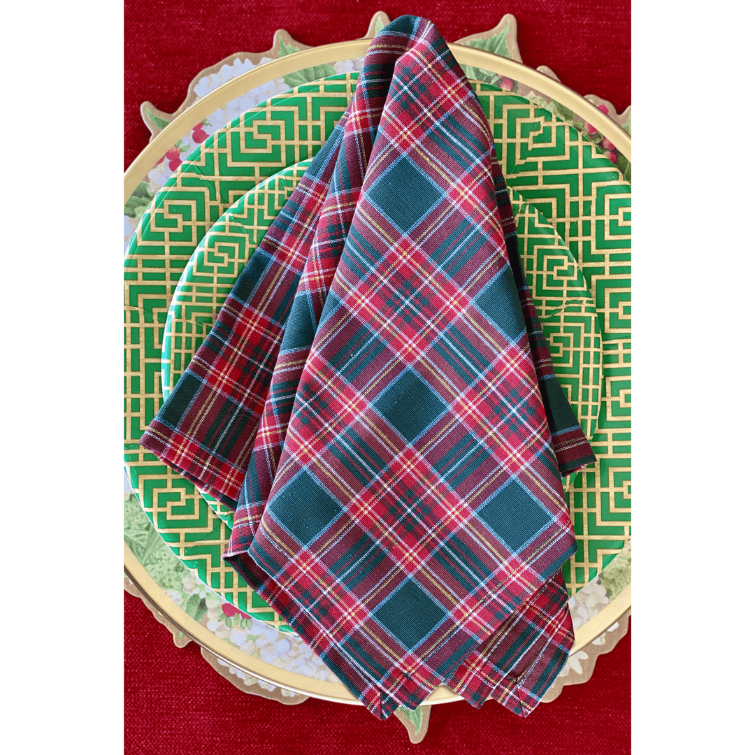 Servilleta Escocesa Roja y Verde - La Compañía Francesa