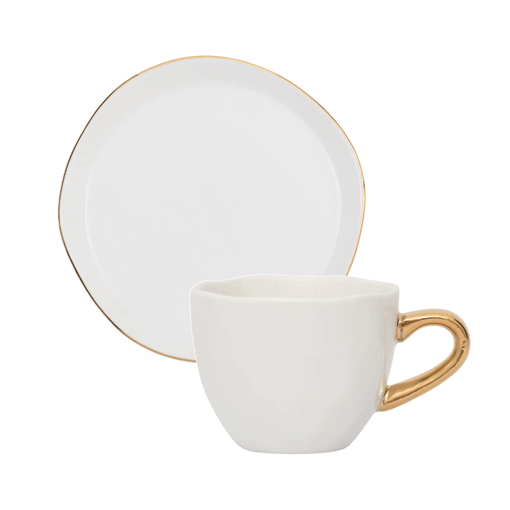 Taza Expresso + Plato | Blanco Set/2 - La Compañía Francesa
