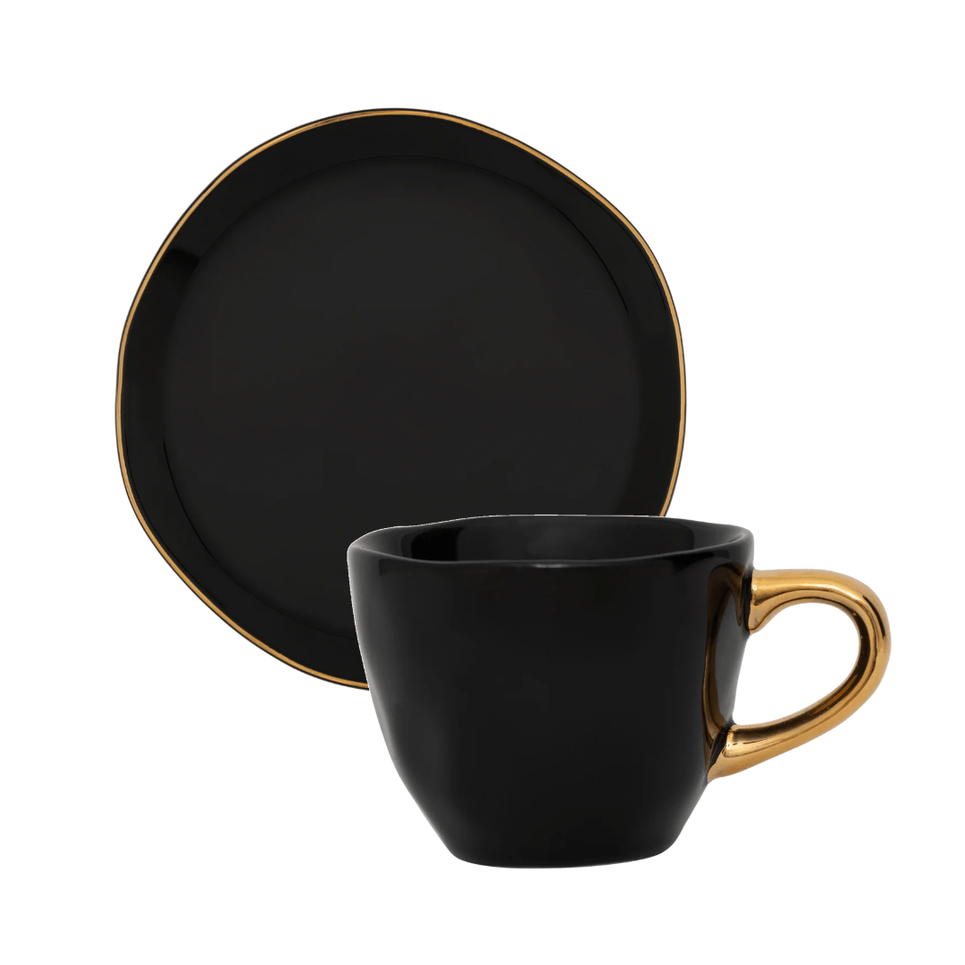 Taza Expresso + Plato | Negro Set/2 - La Compañía Francesa